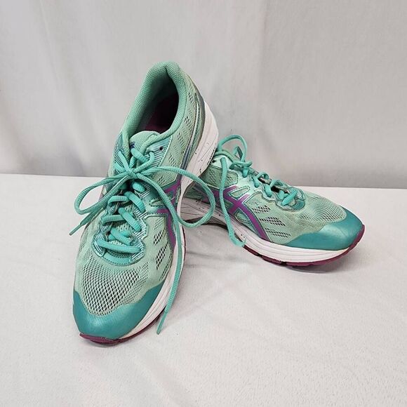 Asics GT-1000 5 Running Shoes Women's Size 9.5 Mint Orchid Cockatoo T6A8N - Picture 2 of 10